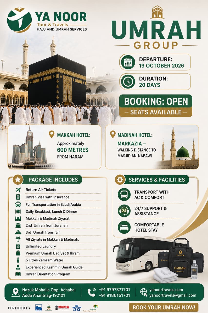 19th Oct. 2026 Umrah Group